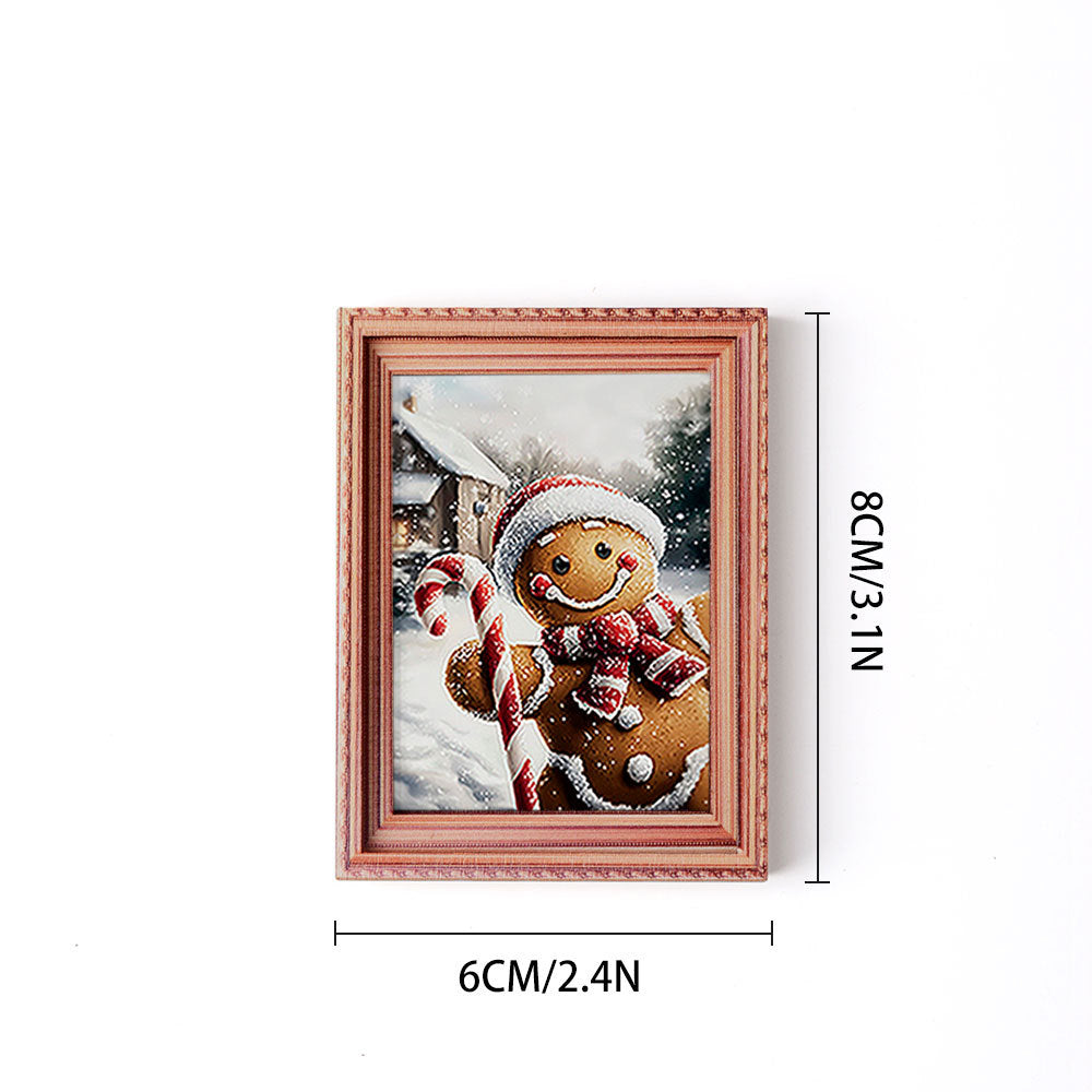 Wholesale Christmas Retro Wooden Photo Frame Magnetic Fridge Magnet